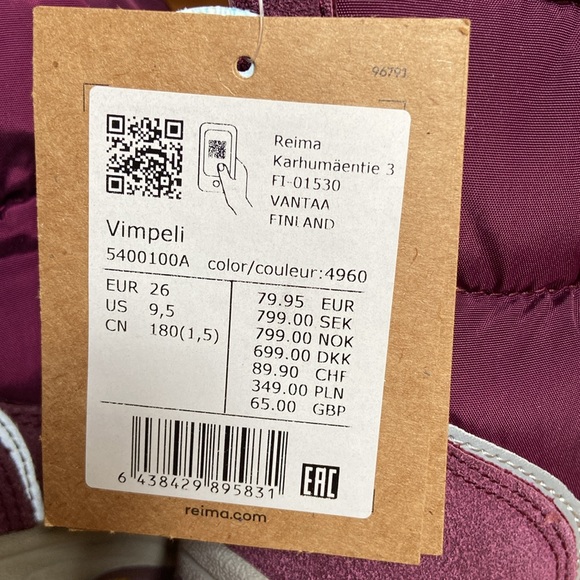 BRAND NEW!! Reimatec waterproof winter boots for kids. With a wool-mix lining - Picture 7 of 8